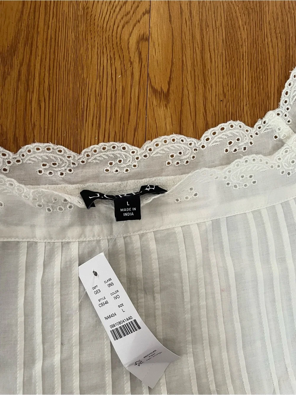 Jcrew Cotton voile scallop-trim babydoll dress